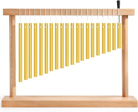 20-NOTE Bar Chime, Single-row Table Top Wind Chime, 20 Bars Musical Percussion Instrument with Mallet for Ornament Classroom Office Decoration, Kids Educational Gift
