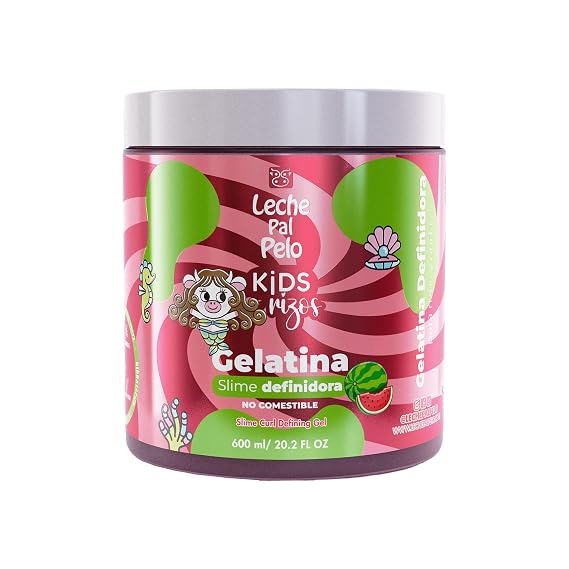 Leche Pal Pelo Kids Curly - Slime Curl Defining Gel - Curly Hair Gel with Oat Milk Argan Oil, and Aloe Vera - Defines Curls Controls Frizz - 20.2 oz