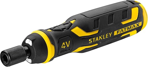Stanley FATMAX Multi-Bit Screwdriver, Battery 4V, 1.5Ah, Optimum Speed, Compact Design, Magnetic Bit Holder, Includes 6 Bits and USB Cable - FMHT66719-0