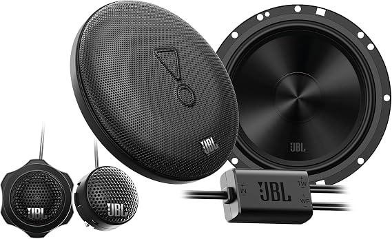 JBL Stage2 Gen2 65C 6.5 in / 165 mm 2-Way Component Car Speakers | 90 W RMS / 270 W Peak, 92 dB, 4 Ohm, 55 Hz-20 kHz - includes crossover, grilles, tweeters, mounting hardware