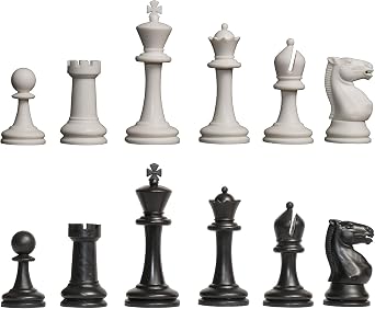 Competition Plastic Chess Set - Pieces Only - 3.75" Black & White