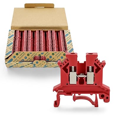 100PCS UK-2.5B Din Rail Terminal Blocks Wire Kit - Insulation Material Shell, Wide Application for 12-22 AWG 20A 600V Solar Power System, PLC Industrial Control Automation Panel DIY CNC RV