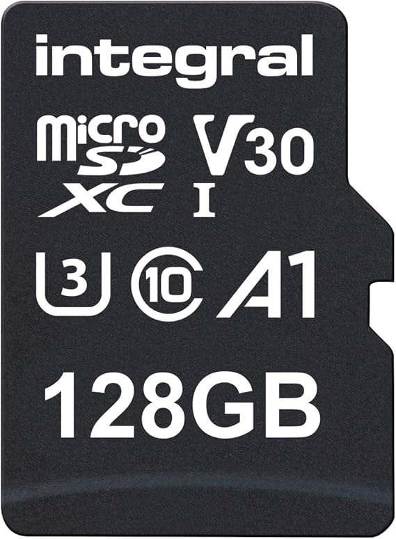 Integral 128GB microSD Card Premium High Speed 4K Video Memory Card - up to 100MB/s Read and 50MB/s Write UHS-I U3 Class 10 A1 App Performance - for Smartphones, Tablets, Drones and Game Consoles