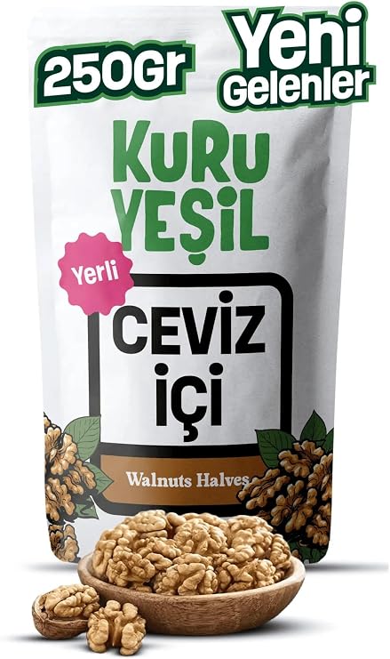 Kuru Yeşil Yerli Ceviz İçi 250 gr - Birinci Sınıf Taze Ceviz, Doğal ve Çiğ, Omega-3 Kaynağı, Katkısız ve Koruyucusuz, Sağlıklı Atıştırmalık