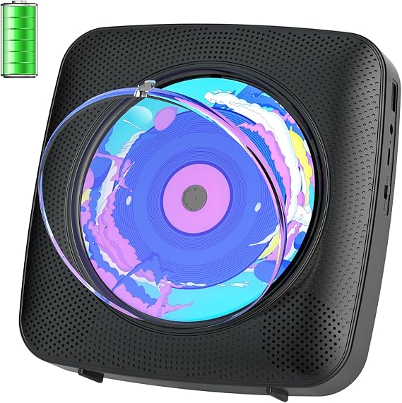 CD Player Portable: Kegaudio CD Players for Home with Speakers Bluetooth Remote Control Removable Dust Cover Desktop Wall Mounted CD Player with Radio Support USB/AUX Playback Headphone Jack Black