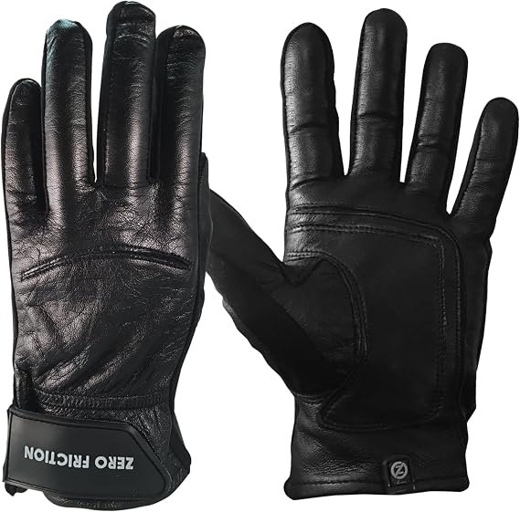 Zero Friction All Leather High Dexterity Universal-Fit Work Glove Pair, Black