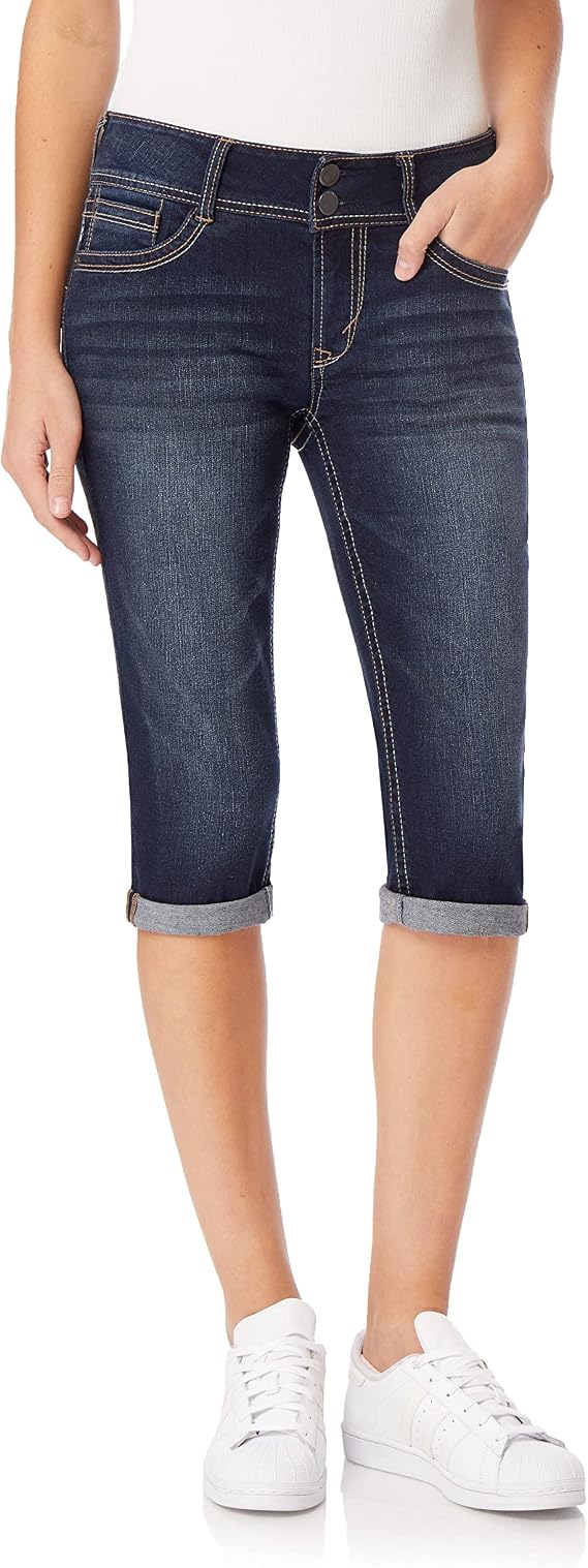 WallFlower Luscious Curvy Jean Capris for Women, Sizes 0-24