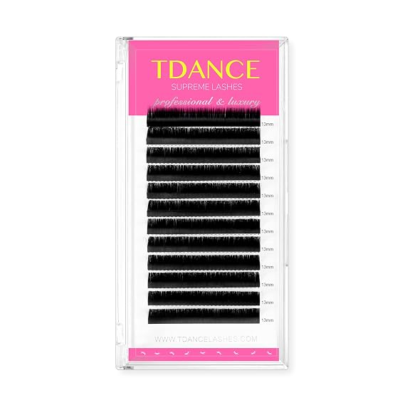 TDANCE Lash Extension Matte Black Eyelash Extension C CC D DD J B L Curl Volume & Classic Lash Extensions 0.03-0.18mm Thickness Professional Salon Use(0.18-CC,19 mm)