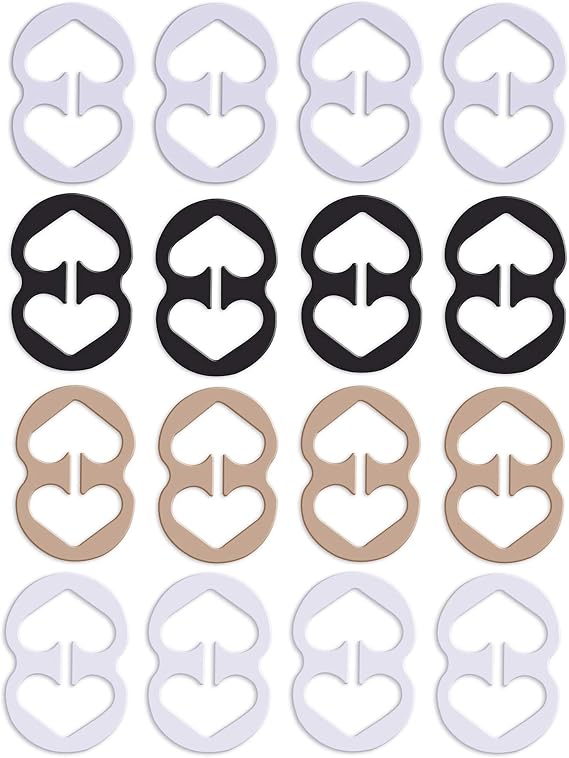 W-Plus 16PCS Bra Strap Clips to Make Racerback - Bra Strap Holders for Slipping, Bra Clips for Conceal Straps - Bra Converter Cleavage