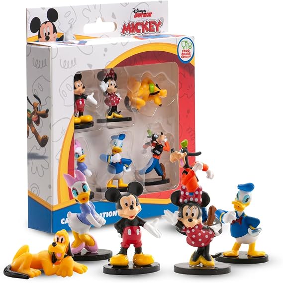 dekora - Mickey & Minnie & Friends Cake Toppers - 3.5cm each - Cupcake Toppers, Muffins, Cupcakes & Cakes - Classic Disney Characters