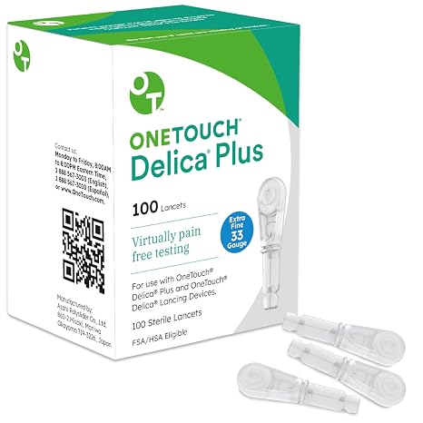 OneTouch Delica Plus 33-Gauge Lancets, Single-Use, 100 Count