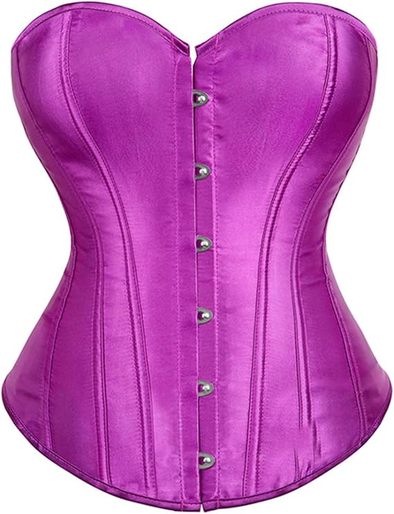 FZYLQY Women Satin Corsets Top Lace Up Boned Overbust Corset bustier Body Shaper Bustier Plus Size Cincher Overbust Bustiers