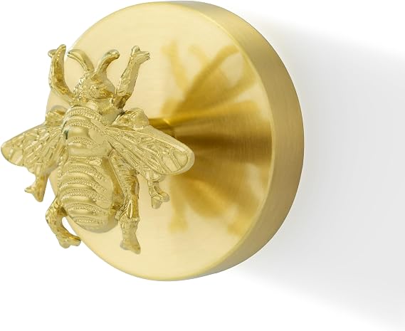 MFYS Brass Bee Wall Hooks Gold Coat Hooks Bedroom Hat Hanger(1, Bee)