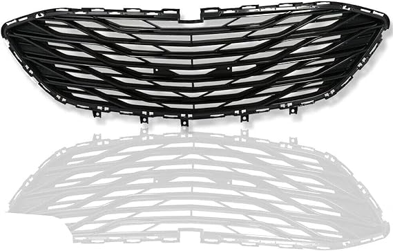 Compatible with Chevy Malibu 2019 2020 Glossy Black Upper & Lower Front Bumper Grille Grill