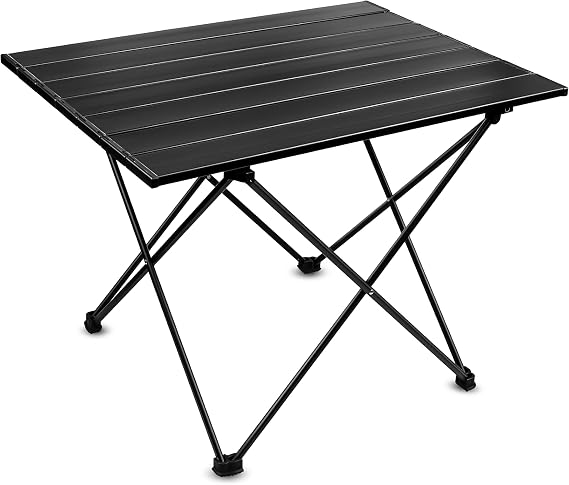 Folding Camping Table Ultralight Aluminum Portable Table for Camping, Hiking, Backpacking, Picnic, Beach, BBQ Compact Lightweight Collapsible Travel Side Table for Outdoor, RV, (1)