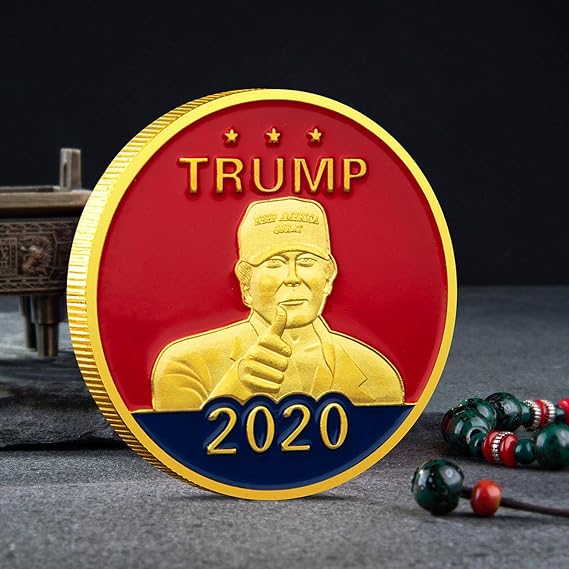 2PCS Donald Trump Collectible Gold Plated Souvenir Coin Keep America Great Collection President of The US Commemorative Coin-default,q
