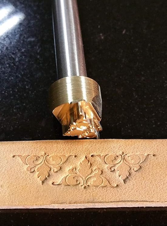 DandS ltd Leather Stamp Tool, Floral Style, Professional Steel Craft Tool for Leatherworking, Embossing, Carving & Stamping Leather Projects, Belts, Wallets & DIY Projects Compatible with Mallet #16