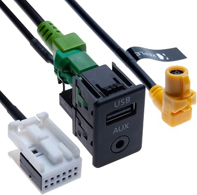 USB AUX Car Switch  USB 4 pin Connecting Wire  AUX 12 pin Harness Cable | Compatible with BMW 1 3 5 6 E81 E82 E87 E88 E90 E91 E92 E93 E60 E61 F07 F10 F11 E63 E64 F06 F12 F13 Vehicle radio | 4.9 ft