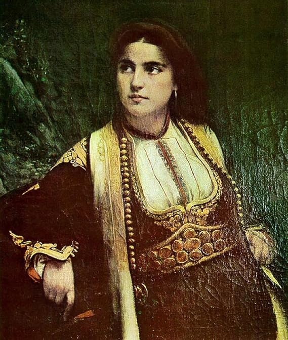 HCOTZHPY Reproduction Classic Painting Wall Art Print Canvas Crnogorkan by Vlaho Bukovac Vintage Art Print for Home Decor 60x90cm