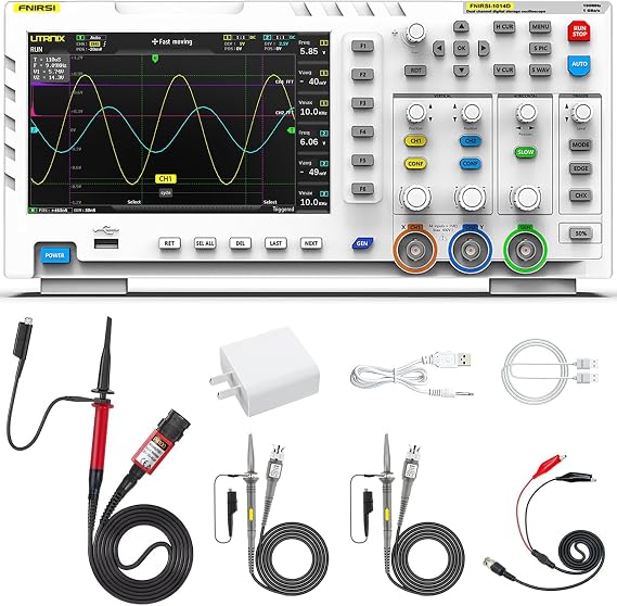 FNIRSI 1014D 100MHz Digital Oscilloscope, 2 Channel Oscilloscope 2-in-1