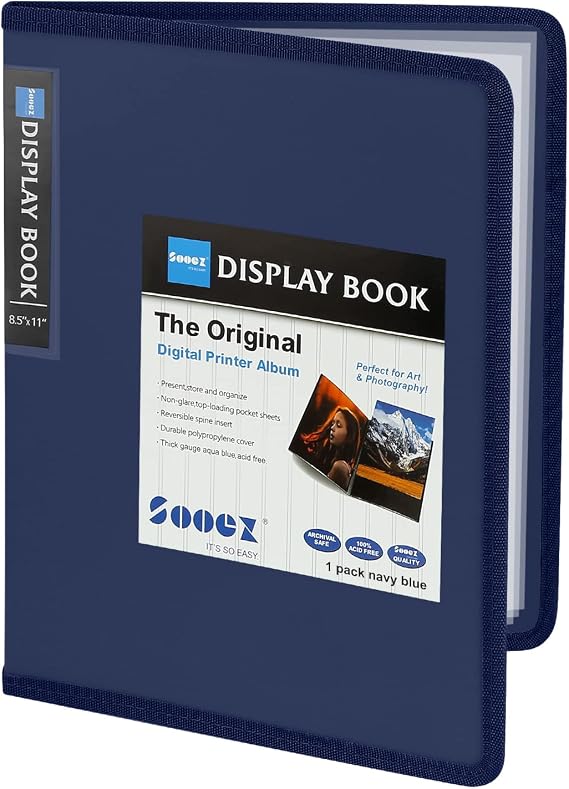 Sooez 30-Pocket Binder with Plastic Sleeves 8.5x11,Heavy Duty Art Portfolio