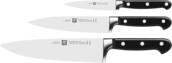 Zwilling Prof. S 3 Parça Bıçak Seti, Paslanmaz Çelik, Siyah