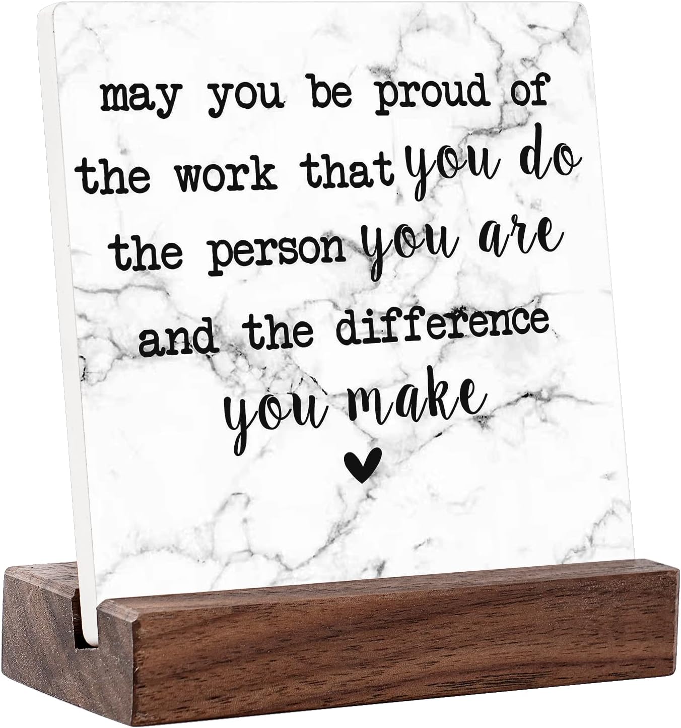 CIHUBS Office Gifts Retirement Gifts for Women Men Party Decoration Ceramic Plaque Table Decorations Sign for Teacher Nurses Coworker Farewell Thank You Gift White May you be proud of the work