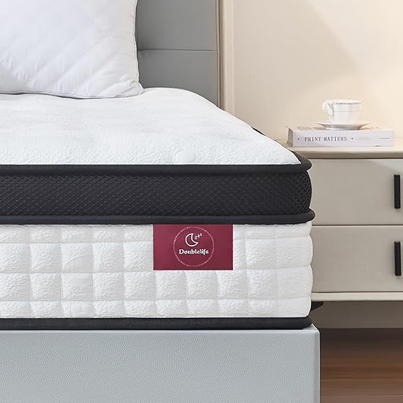 Doublelife Single Mattress 3FT, 10.6 Inch Extra Thick Gel Memory Foam 9 Zone Orthopedic Mattress, Breathable Foam with Individually Pocket Spring, Motion Isolation(90x190x27cm)