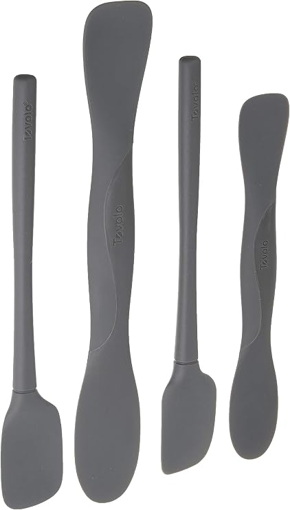 Tovolo Flex Core Mini Silicone Spatula Set for Kitchen Prep and Baking, Silicone Kitchen Utensils Set with Spatula Spoonula & Scoop Tools, BPA Free Heat Resistant Silicone Cooking Set, Charcoal Gray