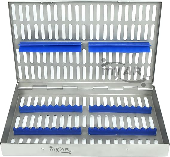 Sterilization Cassette Tray Box Autoclave Premium Design for Dental, Instruments Organizer for 5,7,10,15 and 20 Pieces (20 Pcs Hold Cassette)