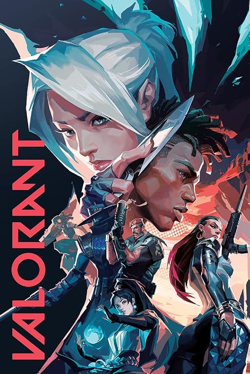 CINEMAFLIX Valorant Game Poster Wall Art Measures 24 x 36 inches (unframed)