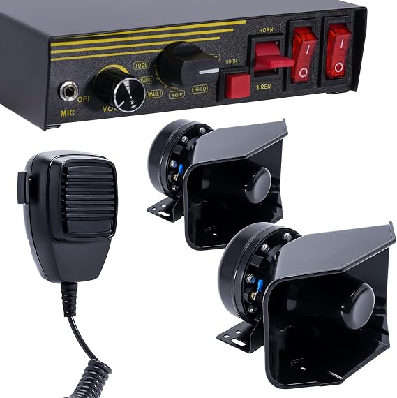 400W 12V Emergency Police Siren, 180°Loud Speaker Horn
