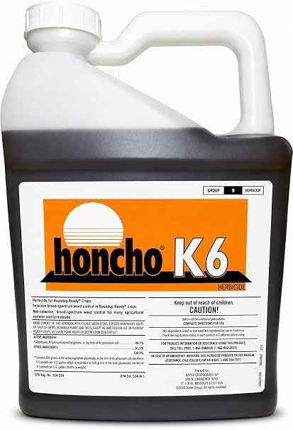 Honcho K6 Glyphosate Herbicide 48.7% Post-Emergent Systemic Weed Killer for Brush, Vines & Farmstead Use