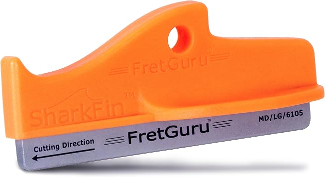 FretGuru SharkFin Guitar Fret Crowning File | Professional Luthier Fret File | Top-Down Ergonomic Control | D.I.A. Geometry | Razor-Thin Crowns for Guitar & Bass Frets | MD/LG/XL