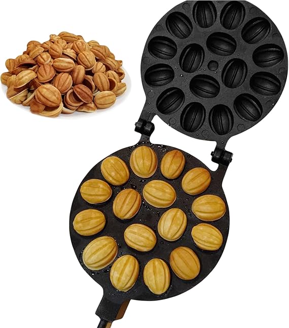 Walnut Cookie Mold Maker 16 non-stick - Oreshki Mold Maker - Walnut Cookie Molds - Russian - Oreshki Maker - Walnut Cookie Maker Oreshek - Nutty Makers - Oreshnitsa Nut Cookies Makers