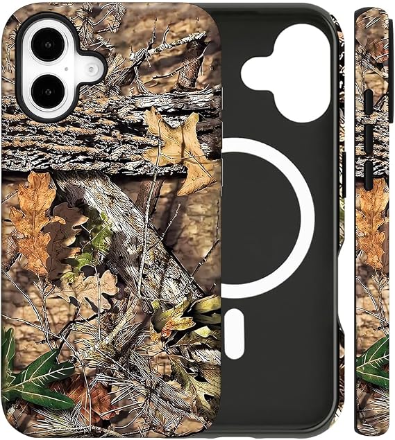 マグネット式 iPhone 17用 ケース 迷彩 スマホケース イエローウッズ | カモフラージュ耐衝撃スリムソフトTPUとハードPC保護ケース MagSafe対応 男の子/男性/女性向け