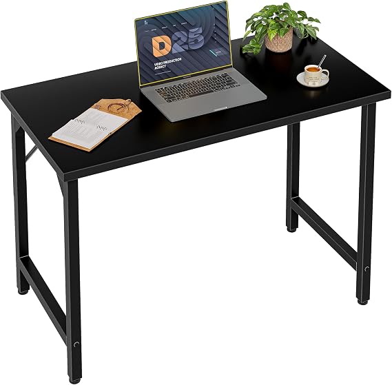 Grandder 32 inch Computer Desk, Small Home Office Desk Study Writing Kid Table for Small Spaces, Simple PC Gaming Desk, Adjustable Feet, Black
