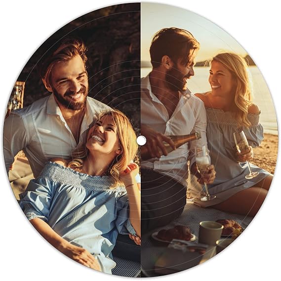 Custom Personalized Vinyl Record with Spotfy Song Code Photo Collage, Up to 8 Pictures, Customized Vinyl Records Wall Art Display Gift for Anniversary Wedding