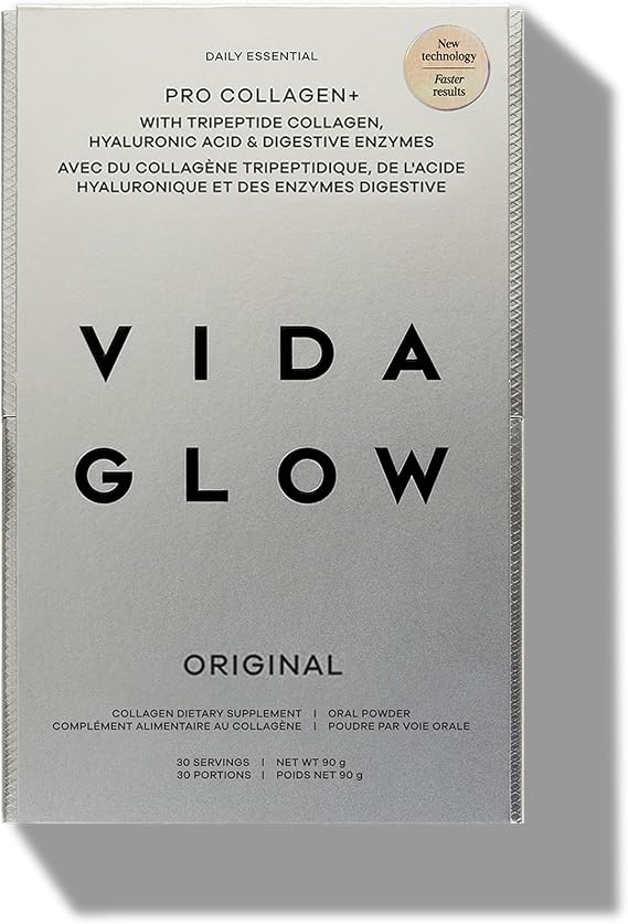 Vida Glow - Pro Collagen+ Hydrolised Marine Collagen | Promotes Glowing Skin + Smoothes Fine Lines (Original, 30 Sachets)