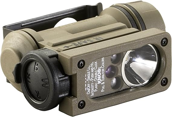 Streamlight 14516 Sidewinder III Military Flashlight, Coyote | 140-Lumen, 1800-Candela, 85 meter beam distance, and run time of 4 hours with AA battery