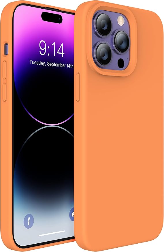 MXX for I Phone 14 pro Case - Silicone Case with Screen Protector and Camera Lens Protector - Microfiber Lining Anti-Scratch Fullbody Protective