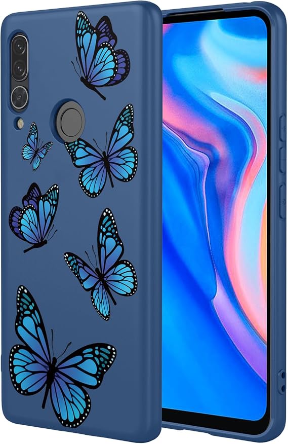 Phone Case for Huawei Y9 Prime 2019 Case, Huawei P Smart Z Case, Honor 9X STK-LX1 Case Shockproof Flexible TPU Soft Case Butterfly Pattern Phone Cover for Huawei Y9 Prime 2019 Blue Butterfly