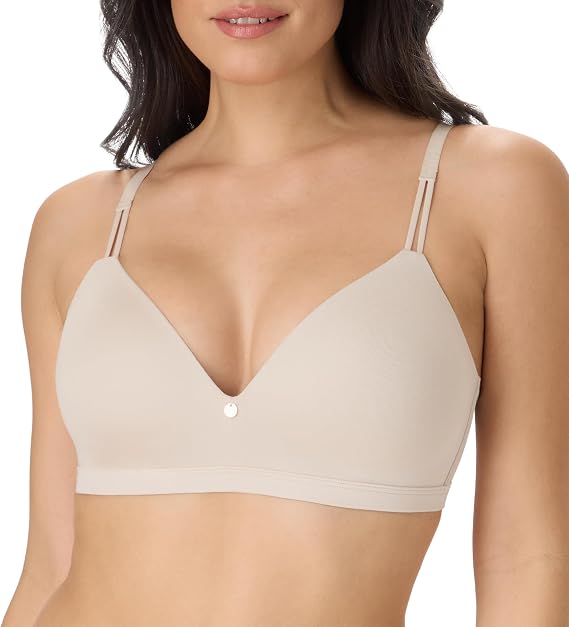 Maidenform Women's Wireless Bra, Everyday Luxe T-Shirt Wireless Bras for Women, Convertible Straps, Smoothing