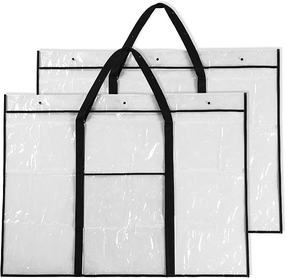 Windyun 2 Pack Bulletin Board Storage Bag 48" X 36", Poster Holder, Black