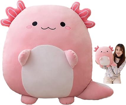 16 Inch Plush Axolotl Stuffed Animal - Pink Axolotl Plushies Hugging Pillow - Anime Gift for Kids and Lovers