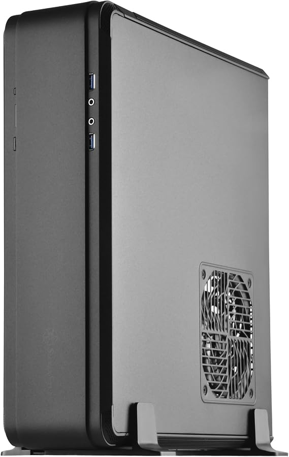Silverstone FTZ01B-E Aluminum Unibody Mini-ITX Small Form Factor Computer Case with ATX Support in Black, SST-FTZ01B-E-X