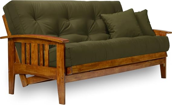 Nirvana Futons Westfield Futon Frame - Queen Size (Frame Only), Solid Hardwood in Heritage Finish