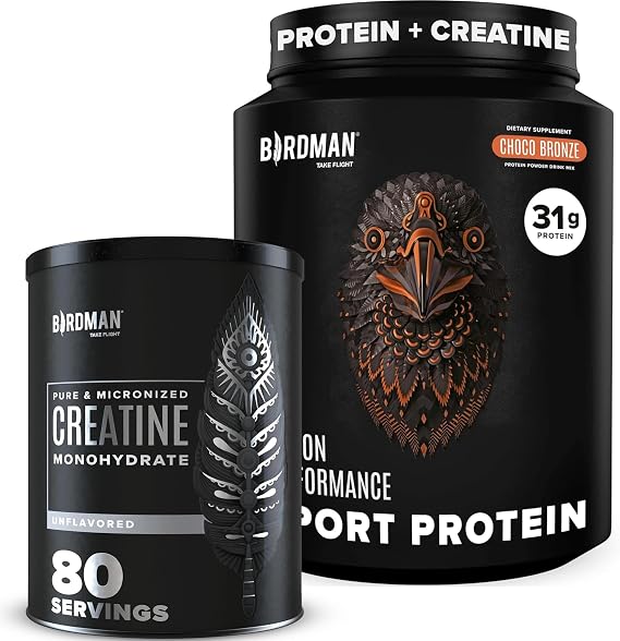 BIRDMAN Bundle Falcon Performance Vegan Protein Powder + Micronized Creatine Monohydrate Powder