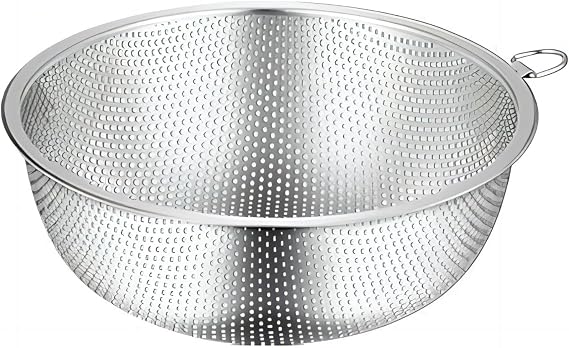 GREATLINK Food Pasta Colanders and Strainers for Kitchen Stainless Steel Collander, Kitchen Mesh Colander Large Metal Strainer for Pasta, Spaghetti, Berry, Veggies, Fruits, Noodles, Rice,Salads