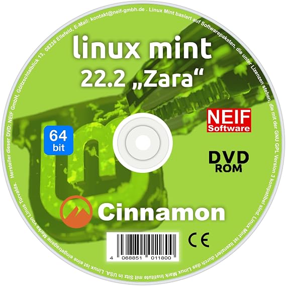 DVD mit Linux Mint 22.2 Zara Cinnamon